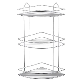Полка угловая для ванной Perilla 3 яруса, из нержавеющей стали, хром (Арт. 71301)