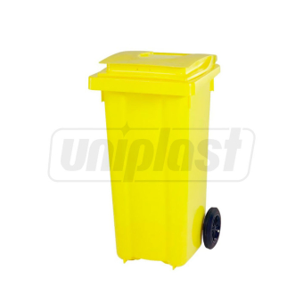 Бак для мусора на колесах 120 литр, желтый