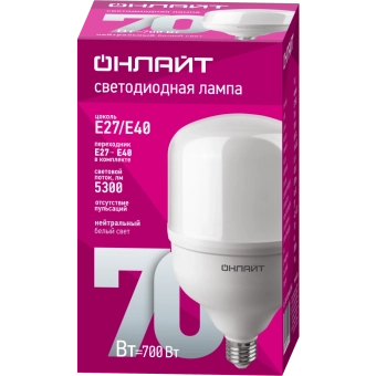 Лампа светодиодная OLL LED 70W T140  E27  4000K 82906 ONLAIT