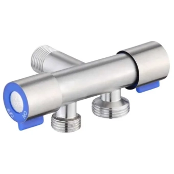 Кран под раковину, двойной, 1/2"x1/2"x3/4" INOX, HYDRO-S - 122