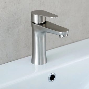 Смеситель для умывальника - MAT│ECO Серия INOX RUTIL - на умывальнике, однорычажный, нержавеющая сталь