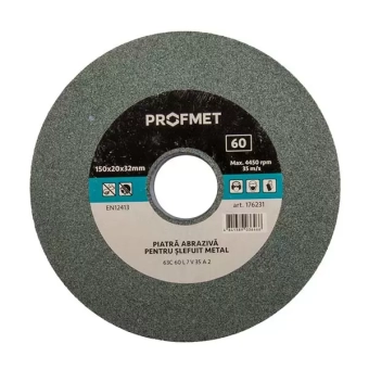 Круг для шлифовки металла Ø150*20*32мм 63C (зеленый), Profmet