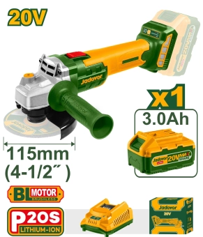 Углошлифовальная машина на аккумуляторе 20V 3Ah; Ø115мм; 3000/9000 rpm; Jadever