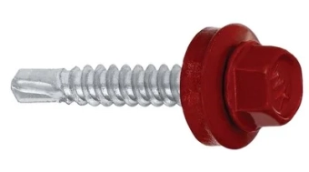 Саморез кровельный  WF Wkret-met. Для крепления к металлу и дереву. Красный RAL 3011. 4.8 x 19 мм