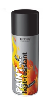 ЭМАЛЬ-СПРЕЙ жаростойкая до +600ºC BIODUR, Черный, 400ml