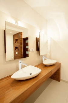 Смеситель для умывальника (высокий) DOKOS WHITE / CHROM, Invena, Польша