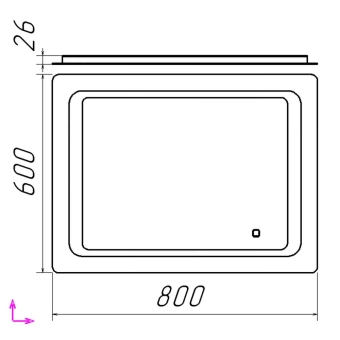Зеркало Bayro Omega прямоугольное 800x600 LED touch