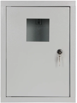 Шкаф металлический, под 1-фазный  счетчик, 8 модулей, встраиваемый, с замком