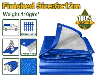 Тент легкий,полиэтиленовый, водонепроницаемый 100% PE 110 г/м² 6m*12m  JDTQ1162 Jadever