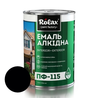 Эмаль алкидная ПФ-115, глянцевая, без мела, основа микро мрамор, Черный, 0,9л