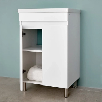 Шкаф напольный Trend Duo белый матовый под умывальник Soft 550