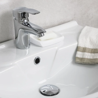 Смеситель для умывальника - MAT│ECO Серия KWARC, однорычажный, хром