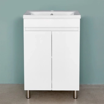 Шкаф напольный Trend Duo белый матовый под умывальник Soft 550