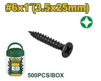 Саморезы с резьбой для металла в пластиковом боксе 3,5*25мм (500шт); Jadever