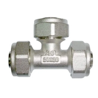 Тройник для металопласта d20. латунь. MPN