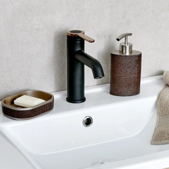 Смеситель для умывальника - MAT│ECO Серия GRAND - на умывальник, однорычажный, черный