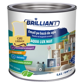 Эмаль акриловая матовая Aqua Lux Matt серый 0.6л Brilliant