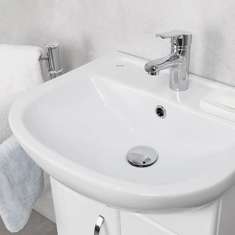 Смеситель для умывальника - MAT│ECO Серия ECRU - на умывальник, однорычажный, хром