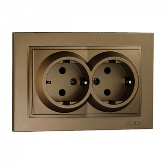 Розетка двойная с заземлением Despina 102-232304-120