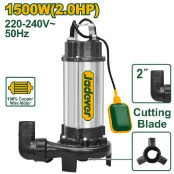 Насос для сточных вод 220-240V 1500W 14.5m 350L/min; JDWPWA05 Jadever