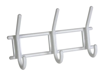 3-х крючковая пластиковая вешалка белая