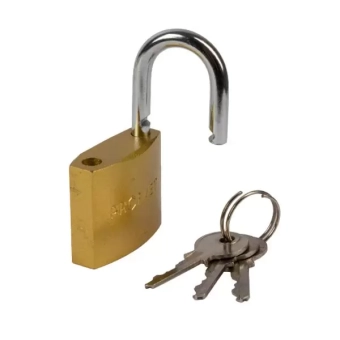 Замок навесной b40мм, чугунный, дужка d6мм , цвет латуни
