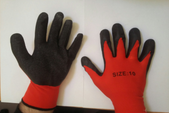 Перчатки защитные красно-черные с пропиткой