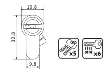 Цилиндровый механизм 100мм(50/50) серия 100 ключ-ключ,цинк,сатин-никель