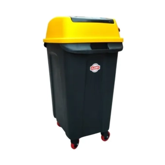 Мусорный бак на колесах HIPPO 70L Антрацит/Желтый