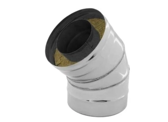 Колено дымохода на 135° Сэндвич (сталь ASI-430/0.5mm+нержавейка) Ø115/210 FERRUM