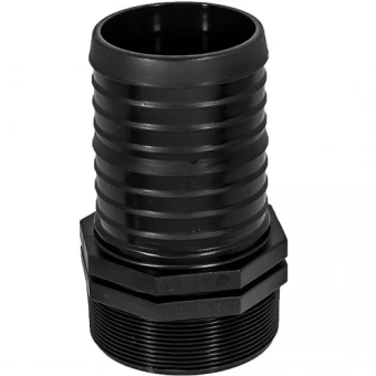 Пластиковый переходник с патрубком для шланга, размер M - 1 1/2" x 40 мм