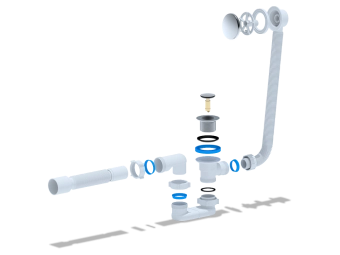 Сифон для ванны ANIPLAST. С выпуском д 1" 1/2" х д 40/ 50 мм. Клик - клак