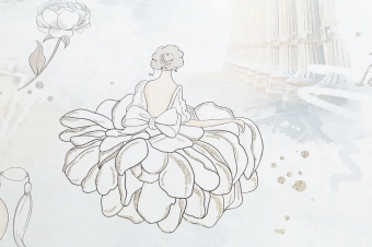 Виниловые Обои на Флизелиновой Основе – Ballet HC71905-41 - Палитра   1.06 х 10.05 м
