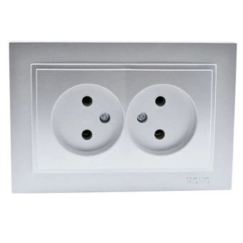 Розетка двойная без заземления Despina 102-212105-121