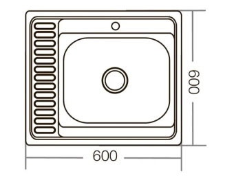 Мойка кухонная ZERIX Z6060R-06-160E (satin)