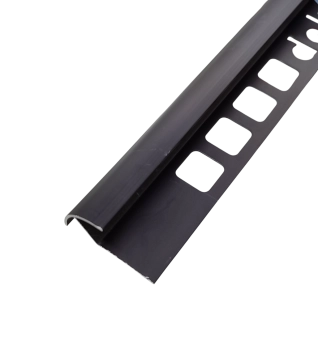 ZB10, Алюминиевый  профиль для керамической плитки 10 мм, наружный, 2.5 м Black Matt