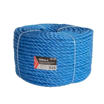 Веревка полипропиленовая трехпрядная крученая 6мм x 100м, синяя
