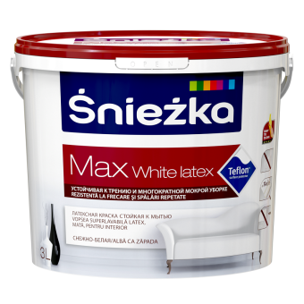 SNIEZKA MAX White Latex, 3L, акриловая краска интерьерная