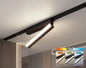 Светильник поворотный 12W 3CCT, Linear 48V черный для магнитных треков, Ultra Slim 230 mm PL-12MTD3CCT-BK