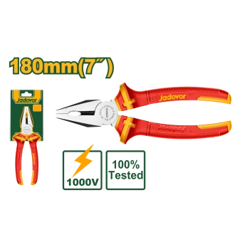 Плоскогубцы с диэлектрическими ручками 180мм 1000V; Jadever