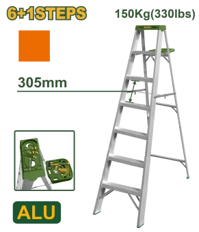 Алюминиевая лестница с 7 ступенями, грузоподъемность 150 кг JDLD4H07 Jadever