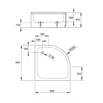 Душевой поддон 80*80cm h15