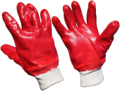 Перчатки трикотажные с маслостойким покрытием, Красный